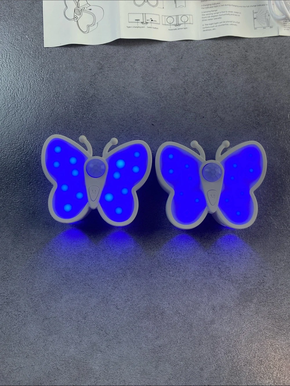 Butterfly LED Night Light Pair - White